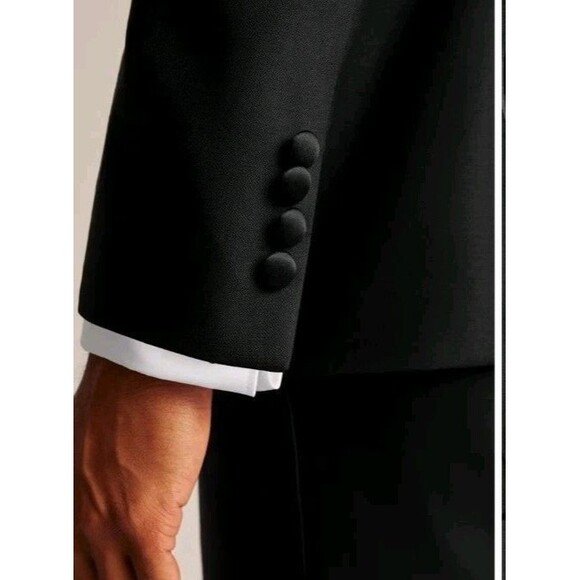 Italian Performance Wool Tuxedo Jacket 52L Black Stretch NWOT Formal Wedding 650 - Picture 6 of 12